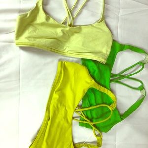 LuluLemon Free to Be Bra - Neon Green, size 8